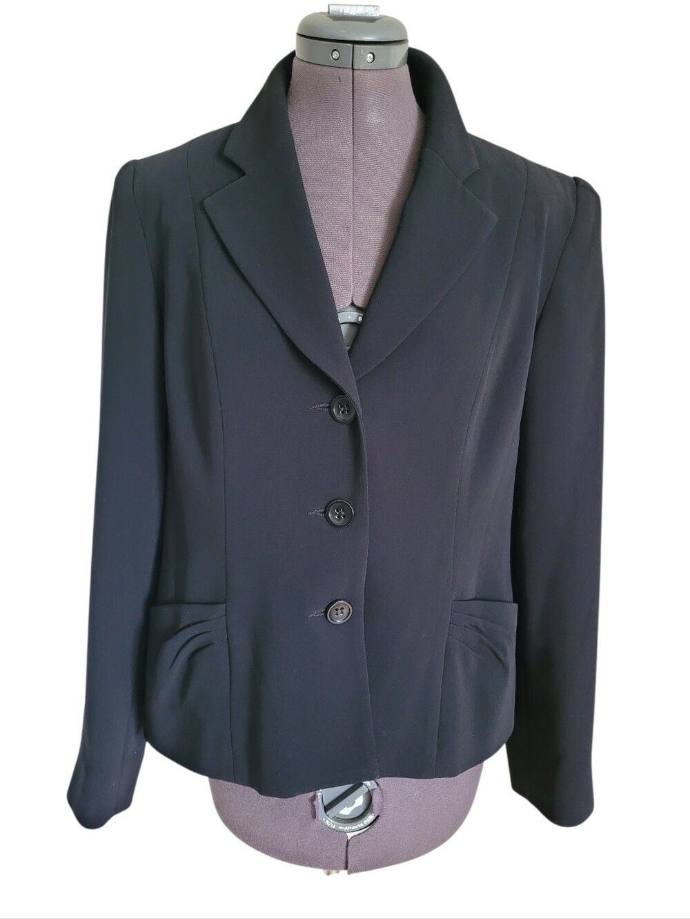 Louben Black Structured Blazer Jacket Size 10 Made in Canada Classic